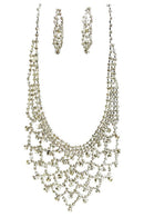 RHINESTONE ACCENT  STATEMENT NECKLACE SET-4