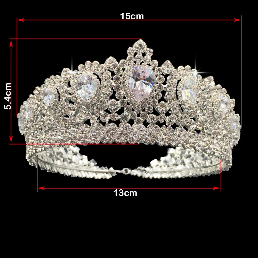 Bling Wedding Crown Diadem Tiara With Zirconia Crystal Elegant Woman Tiaras and Crowns For Pageant Party BC3232