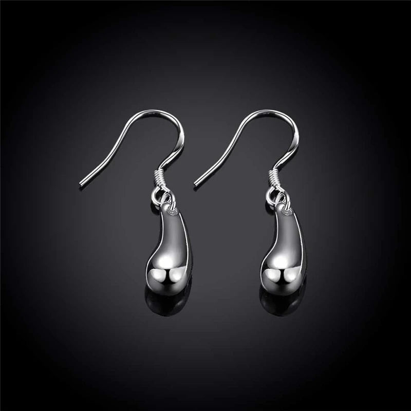 Sterling Silver Water Droplets Raindrops Drop Earrings For Woman Wedding Engagement Party Fashion Charm Jewelry