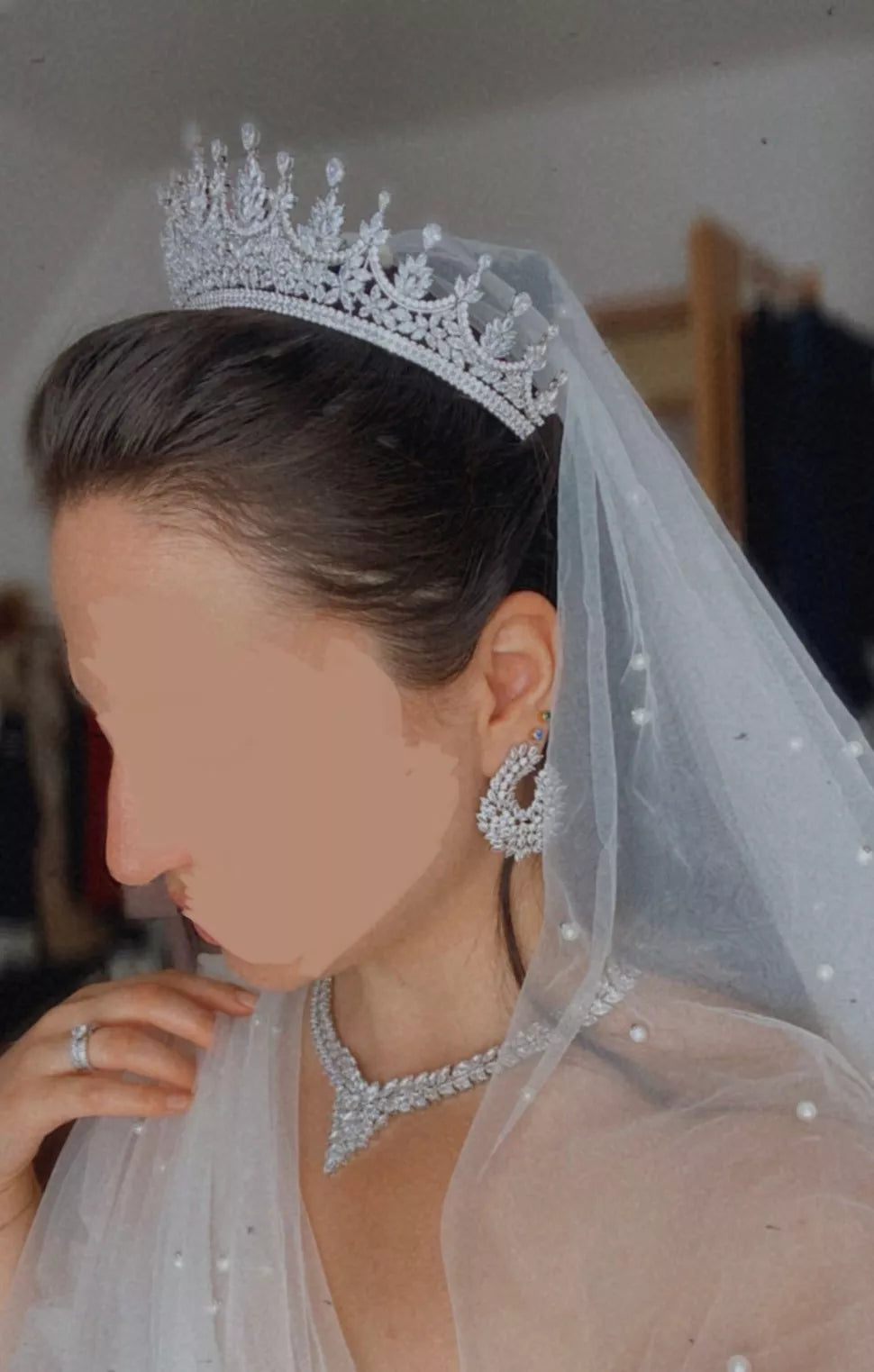 European and American Gorgeous Crystal Crowns Tiaras  AAA Cubic Zirconia Kорона Bride Headband Wedding Headdress
