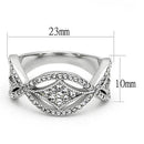 TK3027 - High polished (no plating) Stainless Steel Ring with Top Grade Crystal  in Clear-1